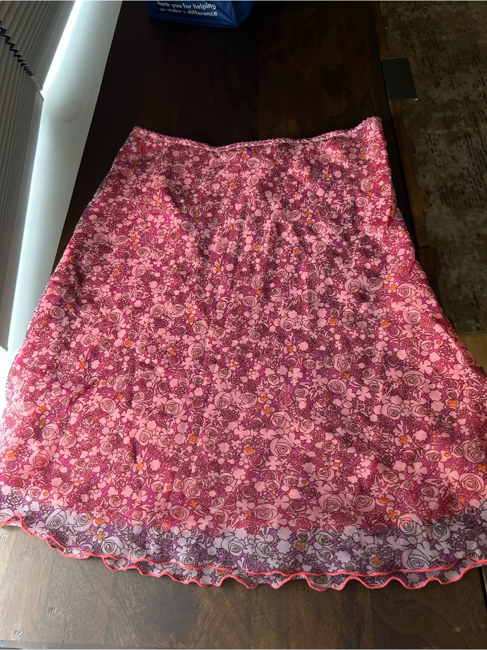 Free People Pink Floral A-Line Skirt